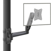 CondoMounts Full Motion Pillar Monitor Mount | WorkBench Monitor Mount | Pallet Rack | NO Drill | GAS Spring Arm with VESA Plate | Pillar Mount | Holds 18lbs | Up to 32-in. Monitor | Black